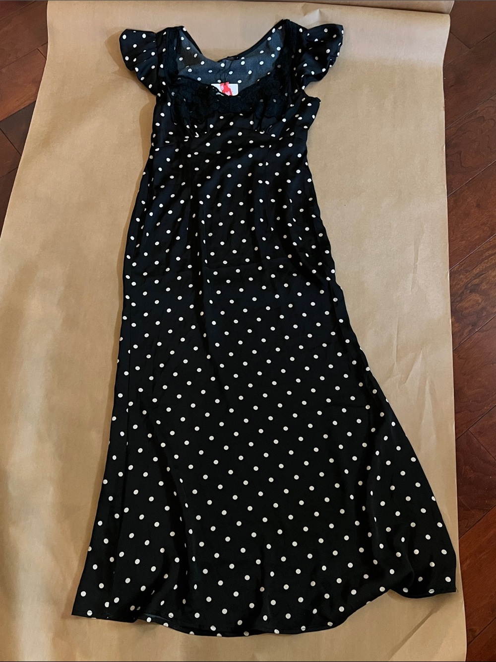 Cider Black Dress with White Polka Dots